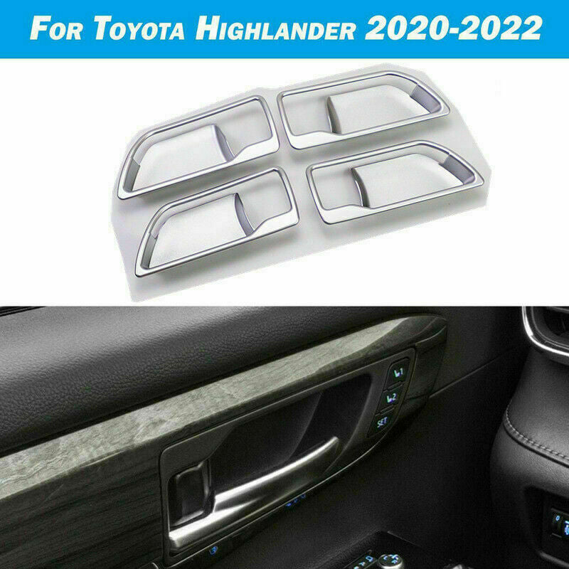 for Toyota Highlander 2020-2023 Silver Inner Door Handle Bowl Frame Cover trim