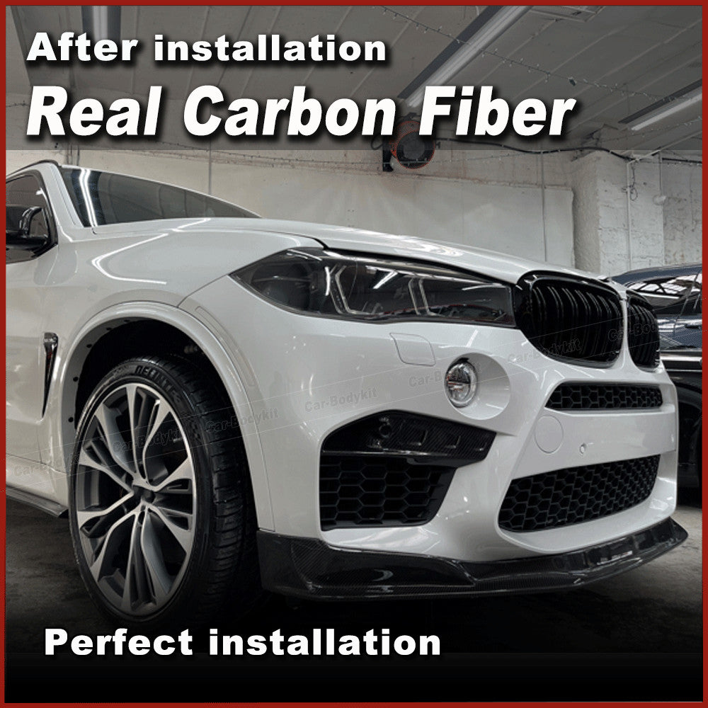 Fit for BMW F85 X5M F86 X6M Carbon Front Bumper Inserts Fog Light Air Vent Cover