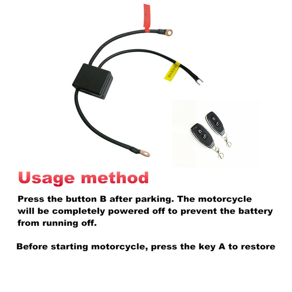 Motorcycle Battery Disconnect Cut Off Isolator Master Switch Dual Remote Control Q
