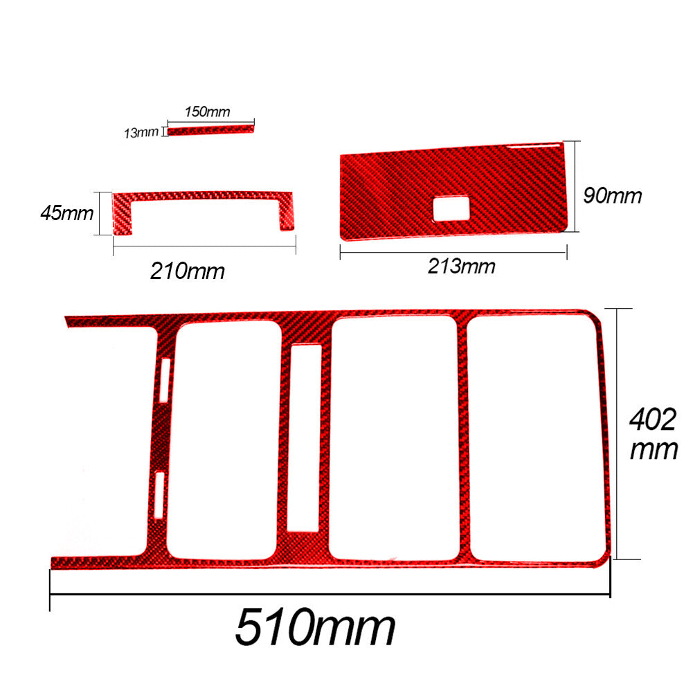 4X Red Carbon Fiber Front Door Handel Inner Cover Trim for Jeep for Wrangler 2007-10 v