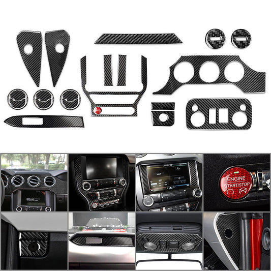 Interior Center Console Dashboard Decoration Kit Cover for Ford for Mustang 2015 UP