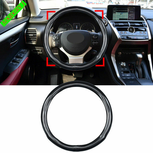 for LEXUS NX RX for ES IS UX CT LX LS Carbon Fiber Rubber Steering Wheel Cover Trim