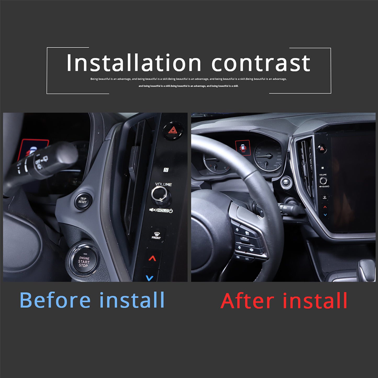 Glossy Black Centra Mileage Panel Sticker Decor for Subaru WRX 2022-2024 1 Piece - n