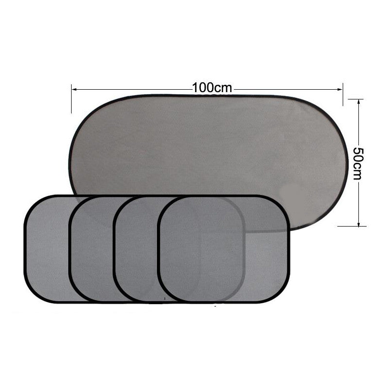 5-Piece Window Mesh Cover for Windshields and Rear Side Sun Visors - n