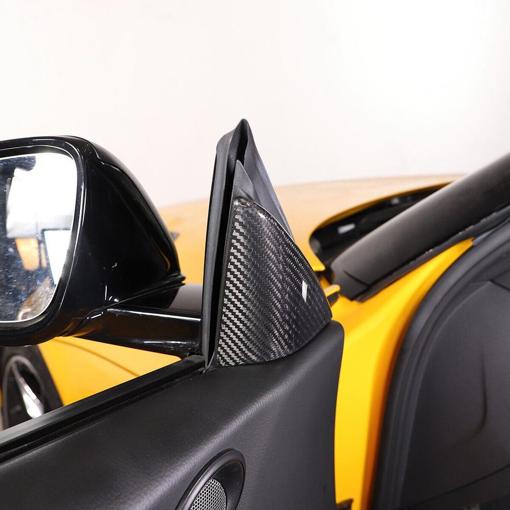 for Toyota Supra 2019-2023 Black Carbon Door A Pillar Corner Panel Cover Trim