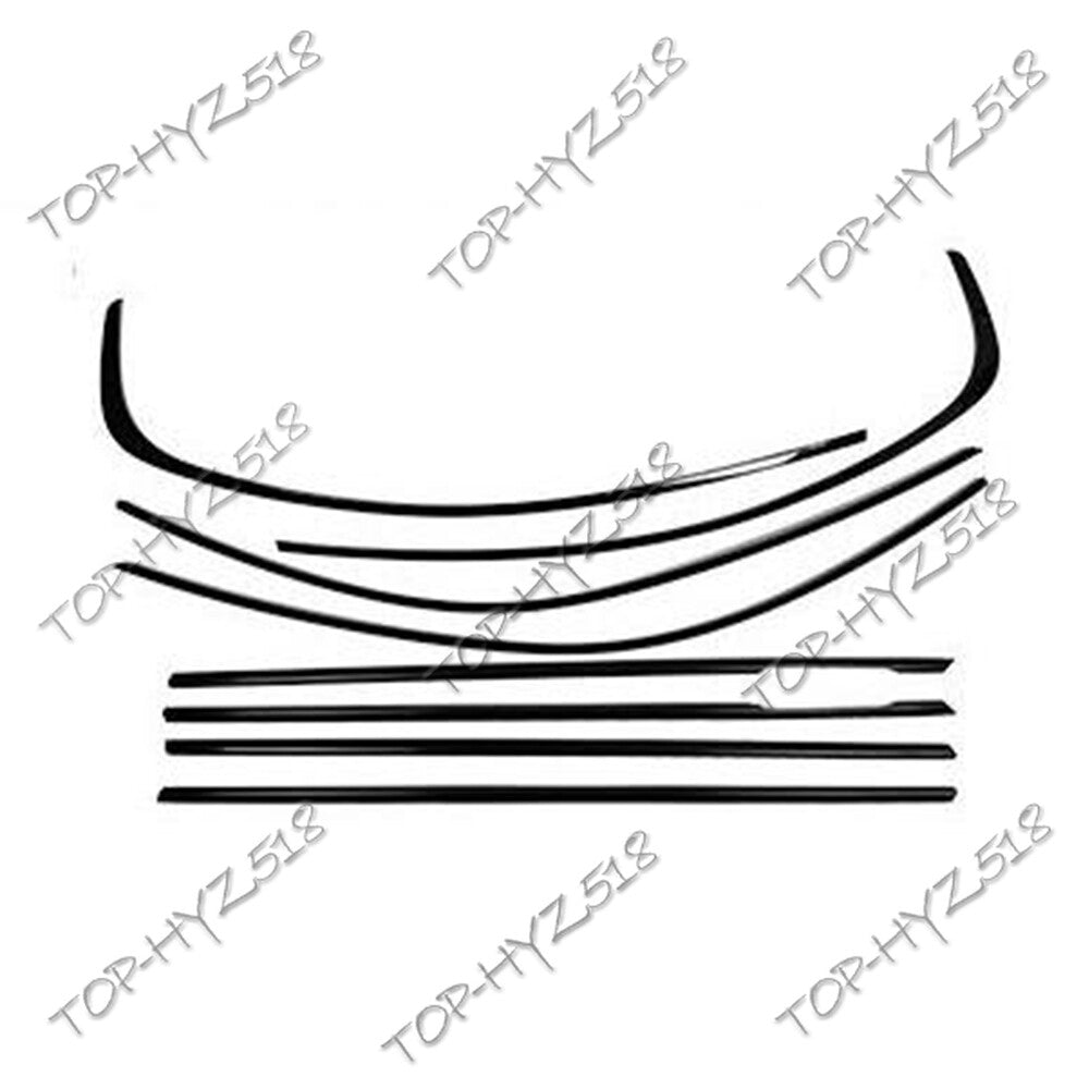 Black Steel Car Window Molding Trim Frame Strip 8PC For 3- 2013~2018 B n