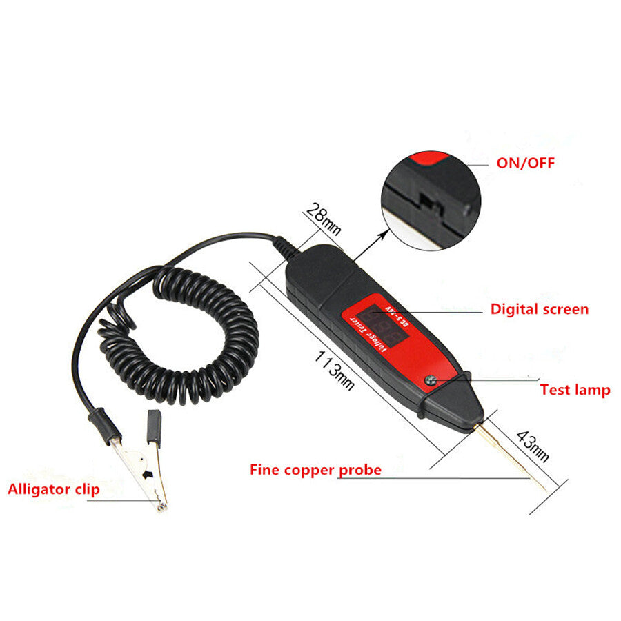 Spring Line Car LCD Digital Voltage Tester Test Pen Pencil Probe Detector Sensor