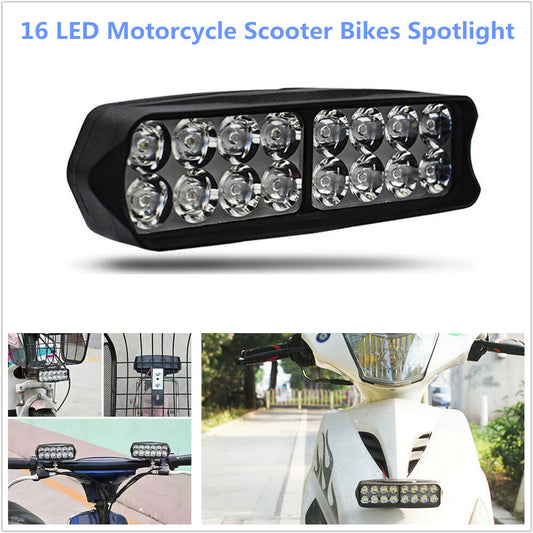 1 Motorcycle/Scooter Spotlight with 16 LED Bulbs for Rearview Mirror Mounting - n