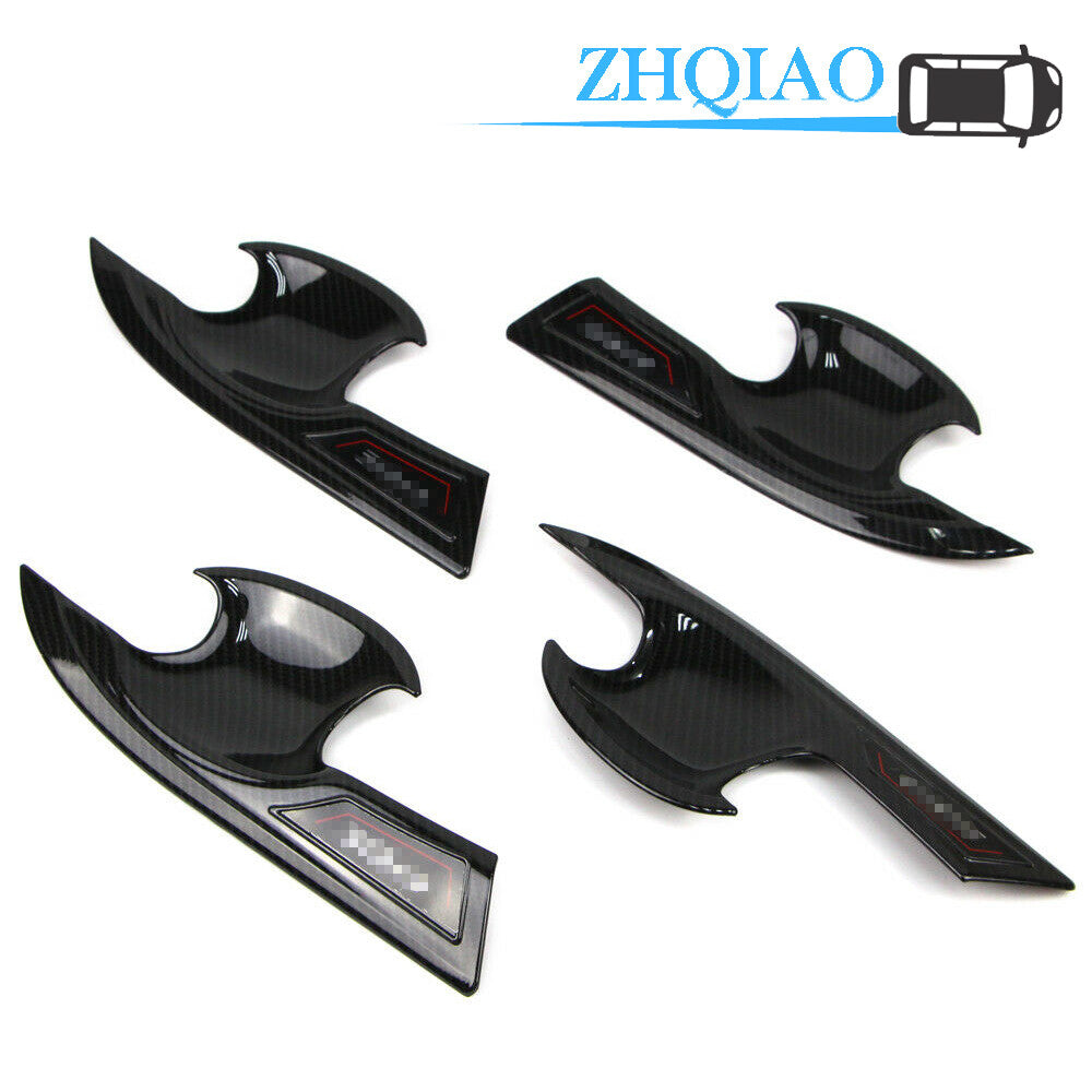 Carbon Fiber Style Door Handle Bowl Cover Trim Fit for Honda for Civic 2016-2018