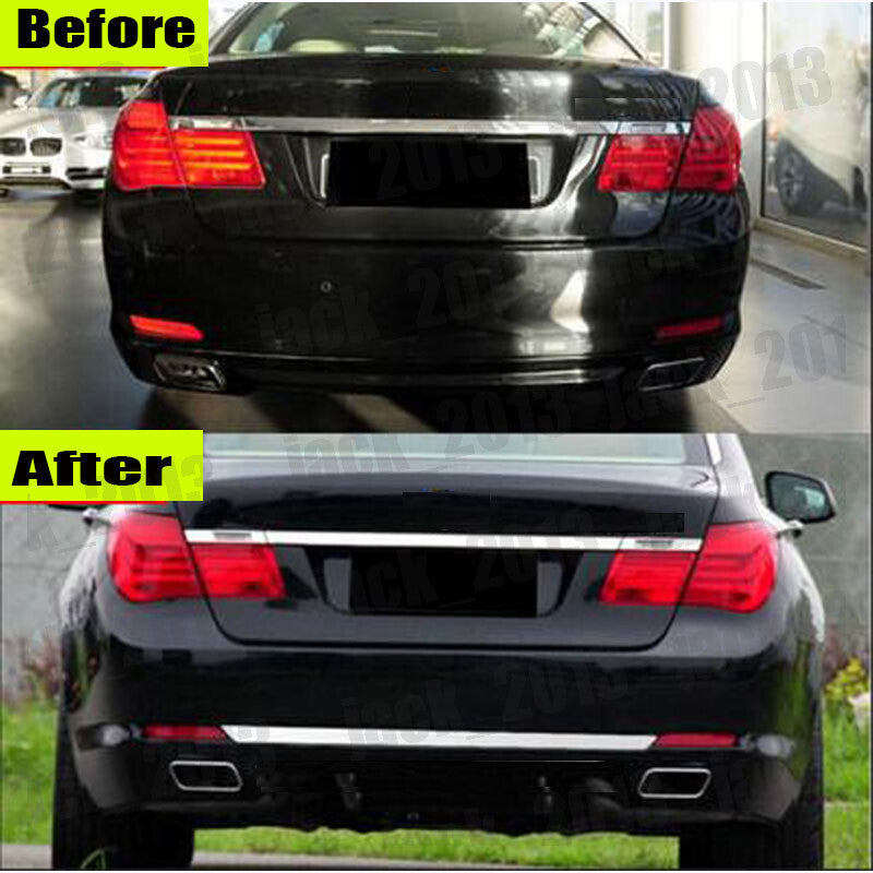 for BMW 7 Series F01 F02 2009-2012 Steel Chrome Rear Bumper Bottom Sill Cover