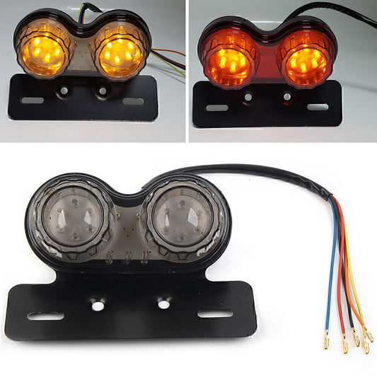 Motorcycle Integrated Tail Light Dual Turn Signal Brake License Plate Lamp Q