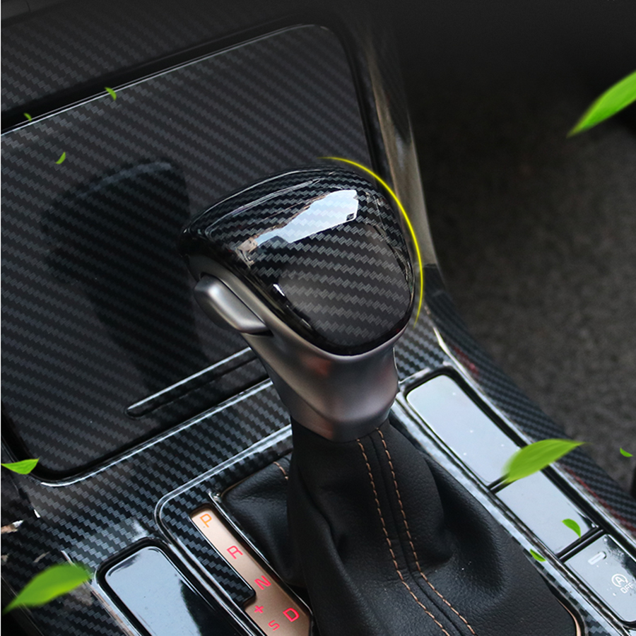 Carbon Fiber Inner Car Gear Shift Knob Cover Head Trim for Kia Seltos 2020-2023