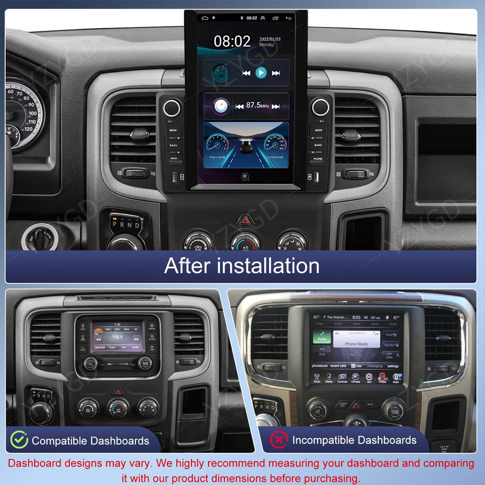 9.7 Car Stereo Radio for Ram 1500 Classic 2019-2024 Android Carplay GPS Screen