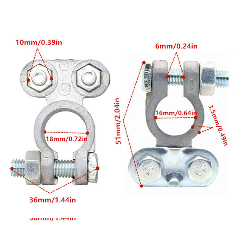 Battery top post terminal battery cable clamps ±16-18 mm kit - n
