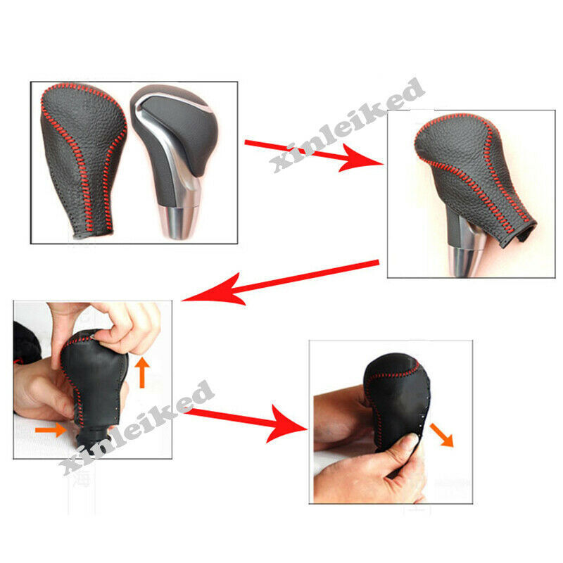 Fit for Hyundai Santa Fe 2006-2012 Leather Black Gear Shift Knob Cap Cover Trim