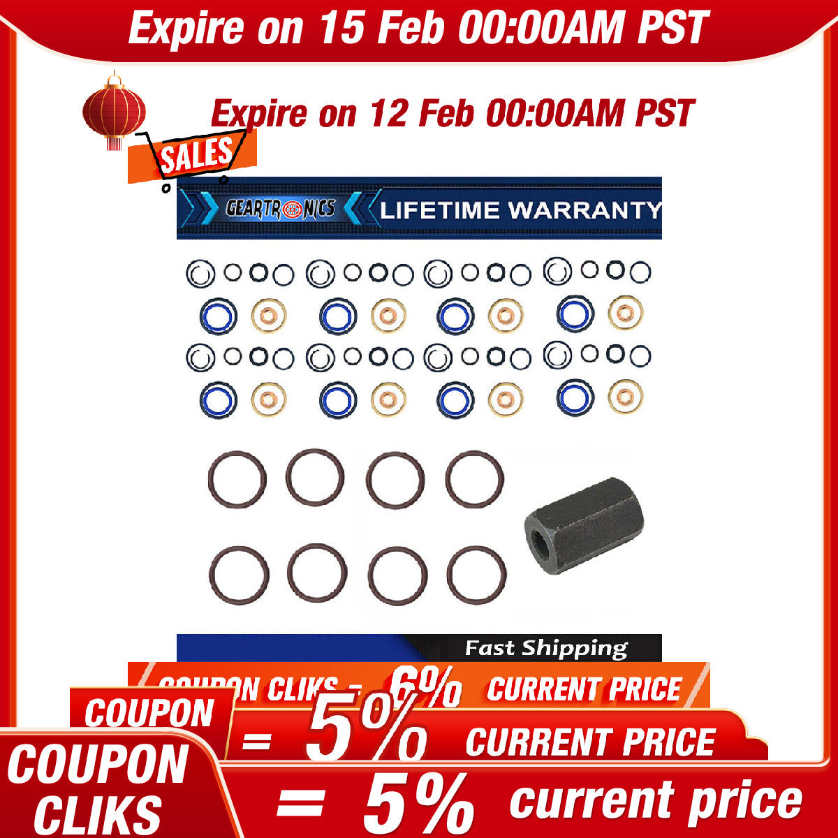 Oil Rail Leak Repair Kit Tool O-rings + Injector Seal for Ford 6.0L