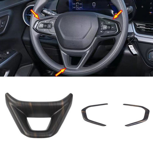 Peach Wood Grain Steering Wheel Decor Cover Trim for Chevrolet Trax 2023 2024