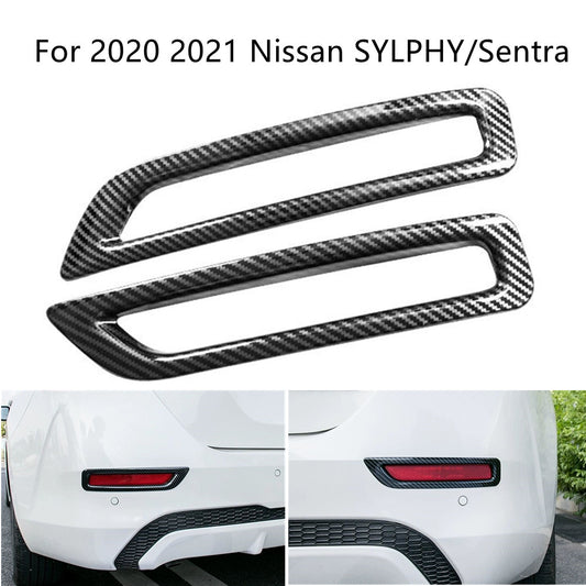 for Nissan SYLPHY/Sentra 20-2022 ABS Carbon Fiber Rear Fog Light Lamp Cover Trim