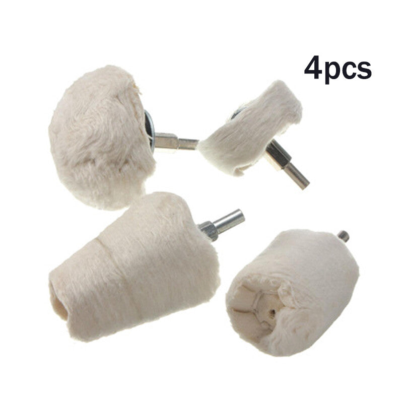 4PCS Cloth Polishing Mop Wheel For Power Battery Drill Bit Buffing Grinder Part v
