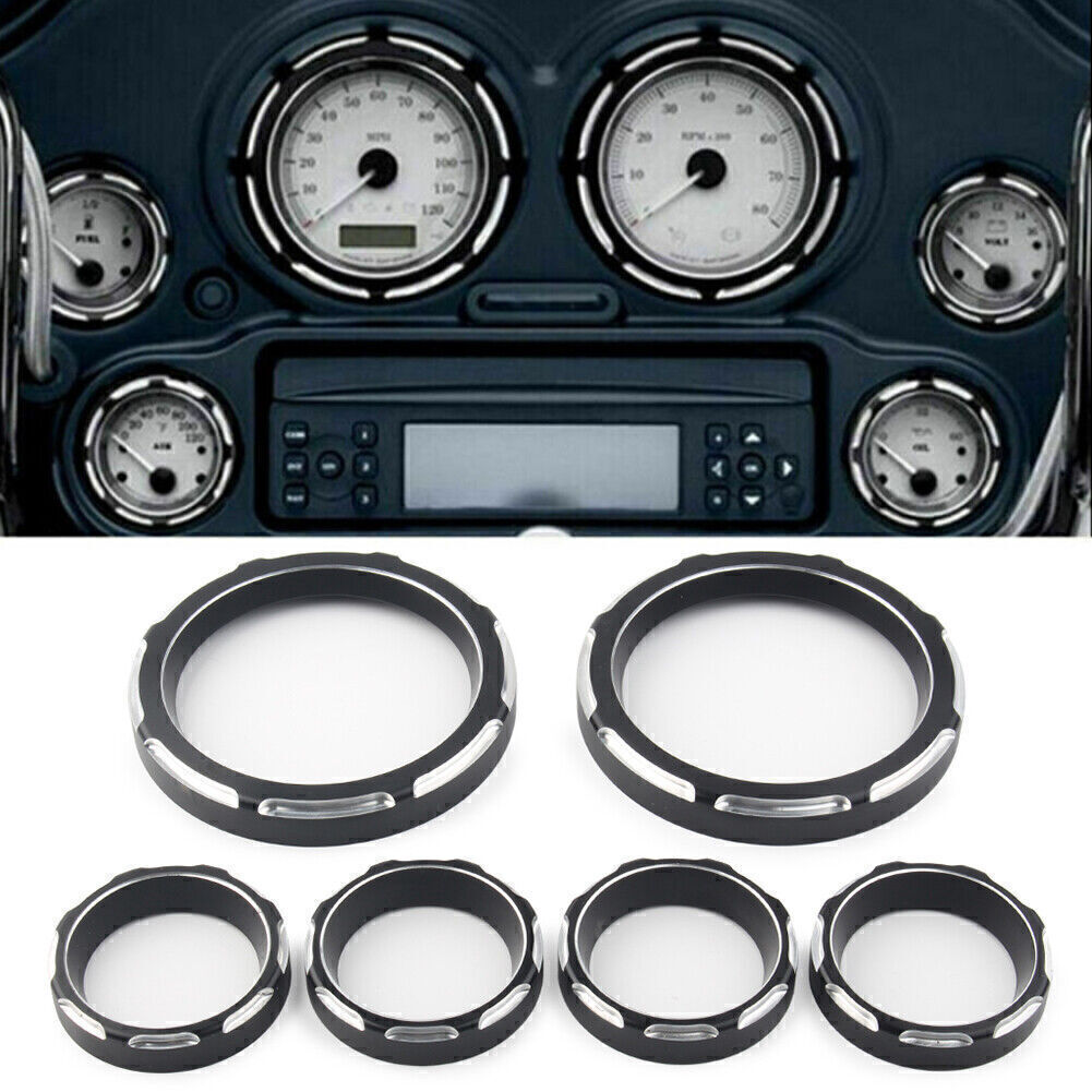 for Harley Touring FLHT FLHX 1996-2013 6x Speedometer Board Burst Gauge Bezel Q