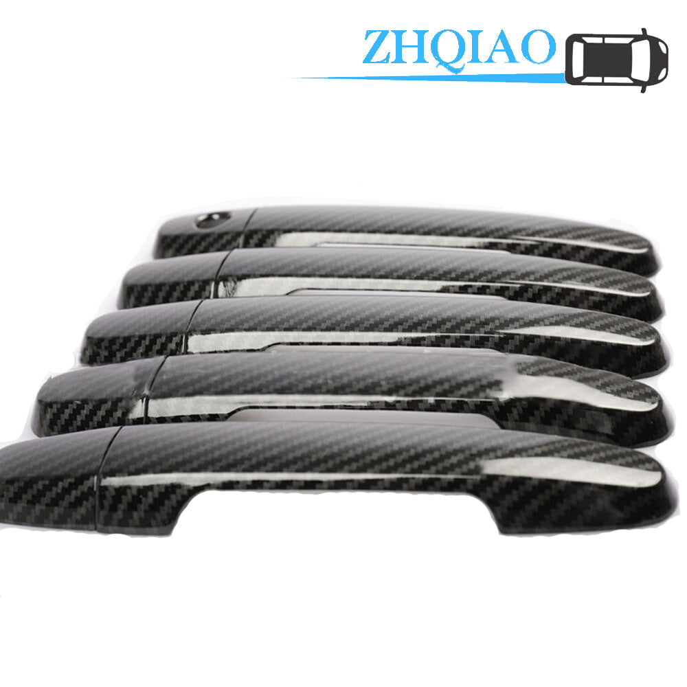 Black Carbon Fiber Door Handle Cover Trim Fits for Land Cruiser Prado 120 2003-2008