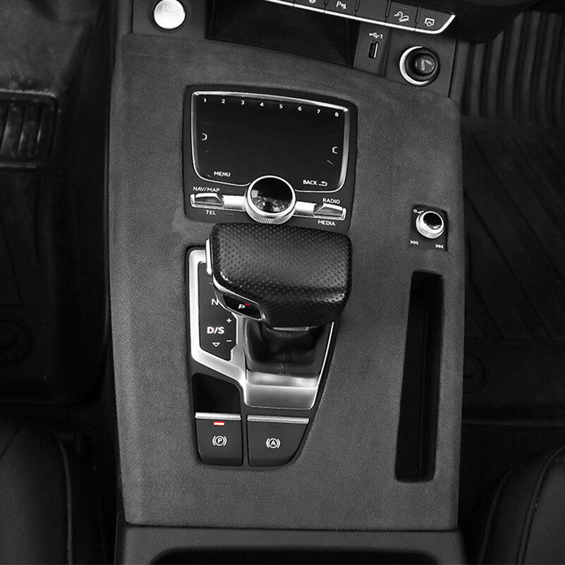 for Audi Q5 SQ5 LHD 2018-2020 Gray Alcantara Central Gear Shift Panel Cover Trim