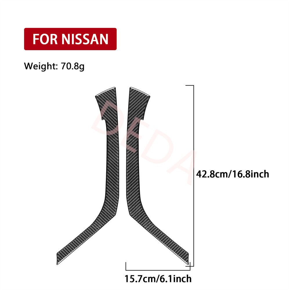 Carbon Fiber Inner Front Door Armrest Panel Trim for Nissan Altima Teana 2013-18