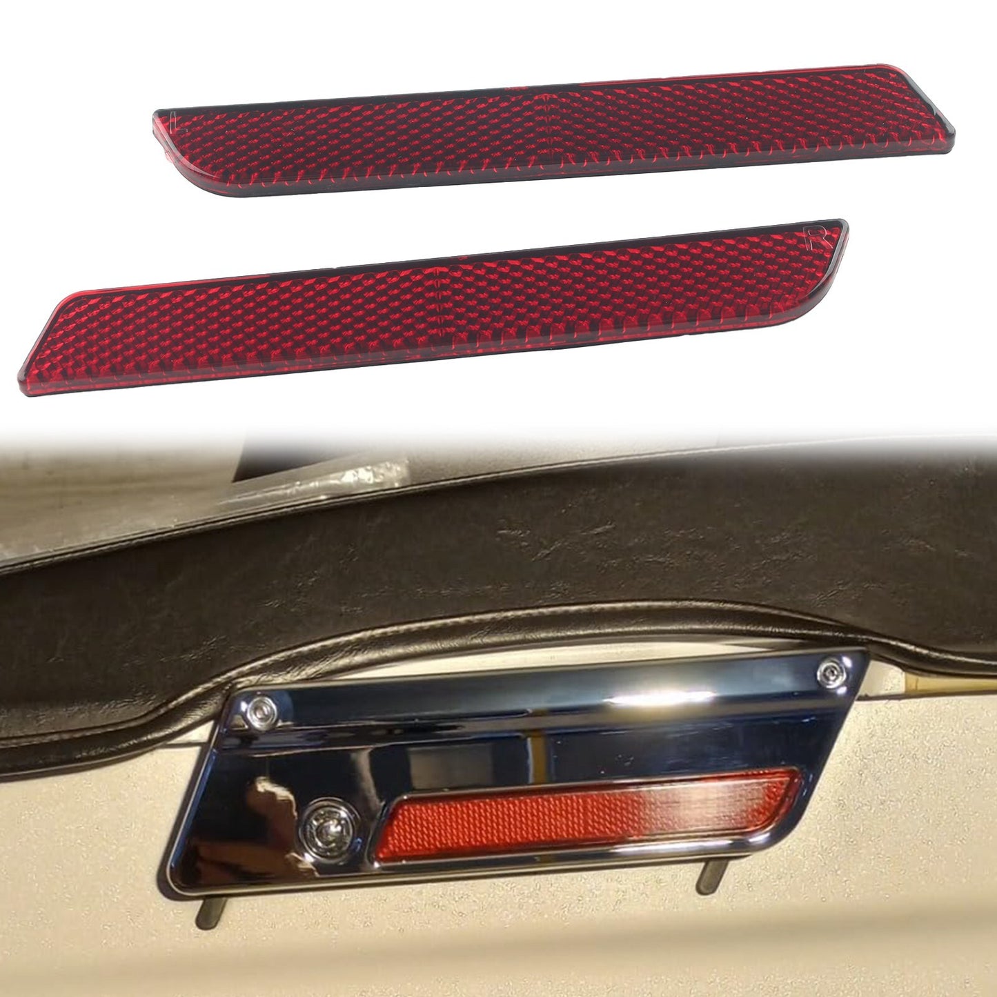 Hard SaddleBag Latch Insert Reflector Red for Harley Touring FLHT FLHX 93-13 Q