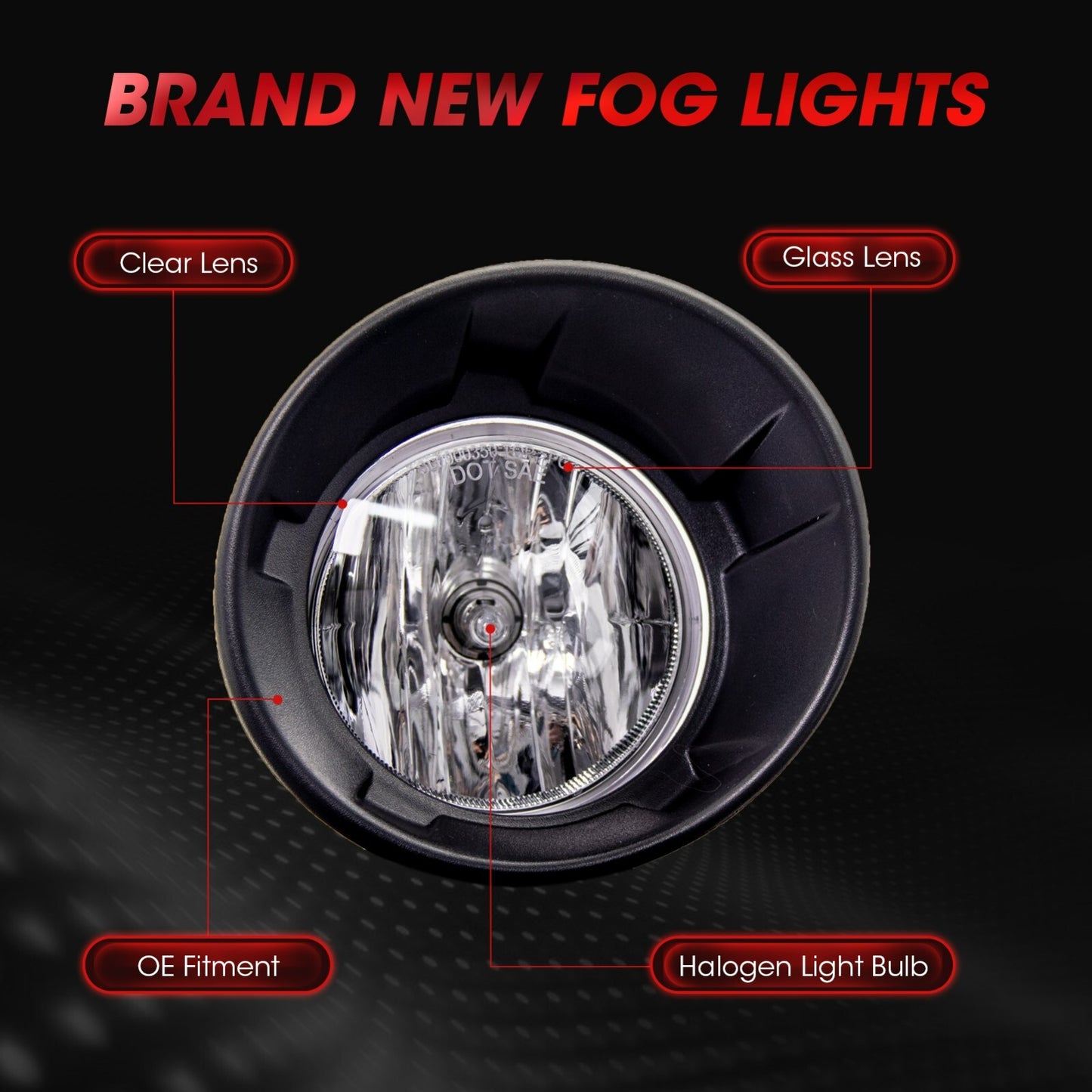 Fog Lamp Assembly Replacement for 2010 - 2013 for Camaro with Black Frame L+R- v