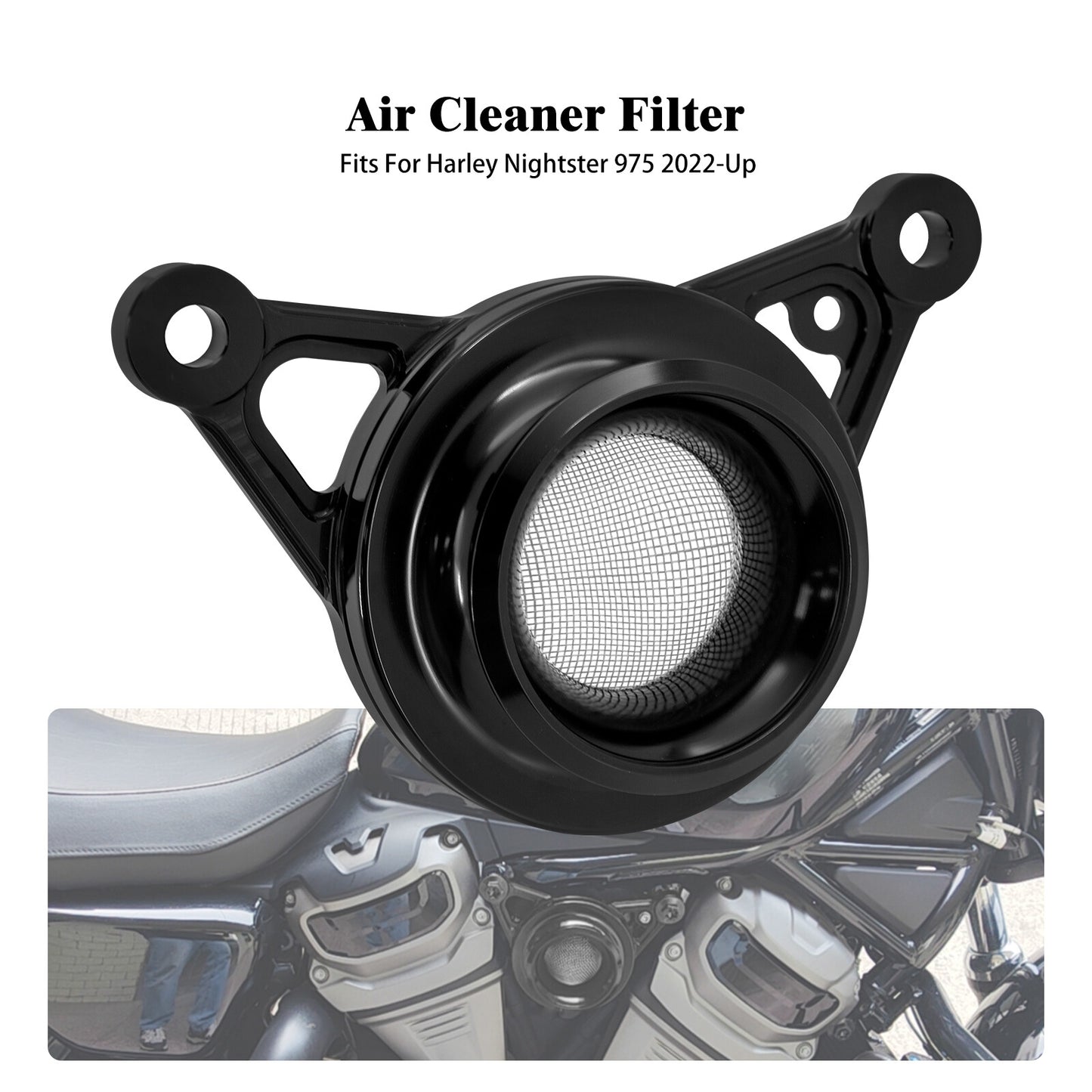 Black Air Filter Cleaner System Intake Kit Fit For Nightster 975 RH975 2022-2023 Q