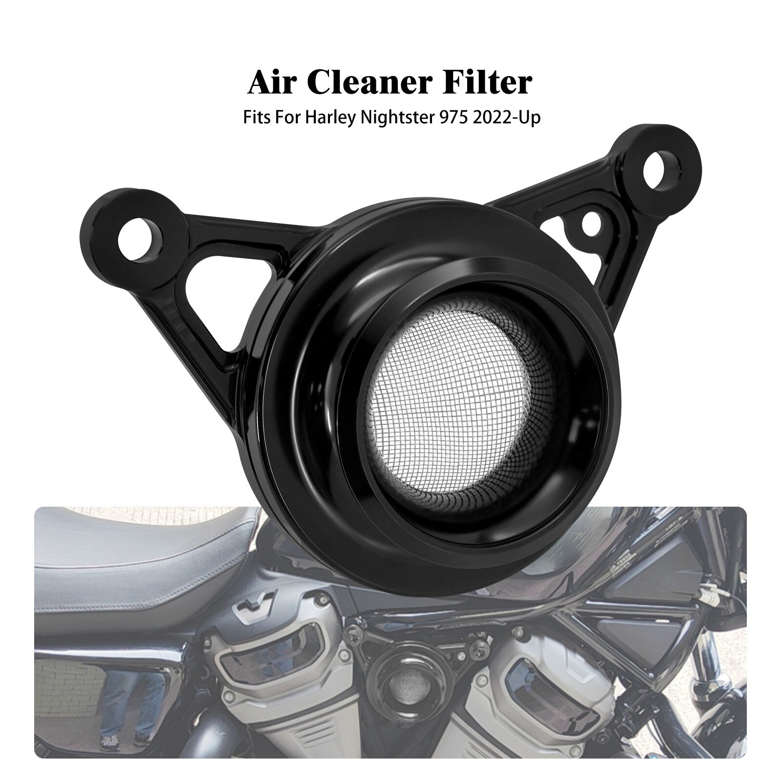 Black Air Filter Cleaner System Intake Kit Fit For Nightster 975 RH975 2022-2023 Q