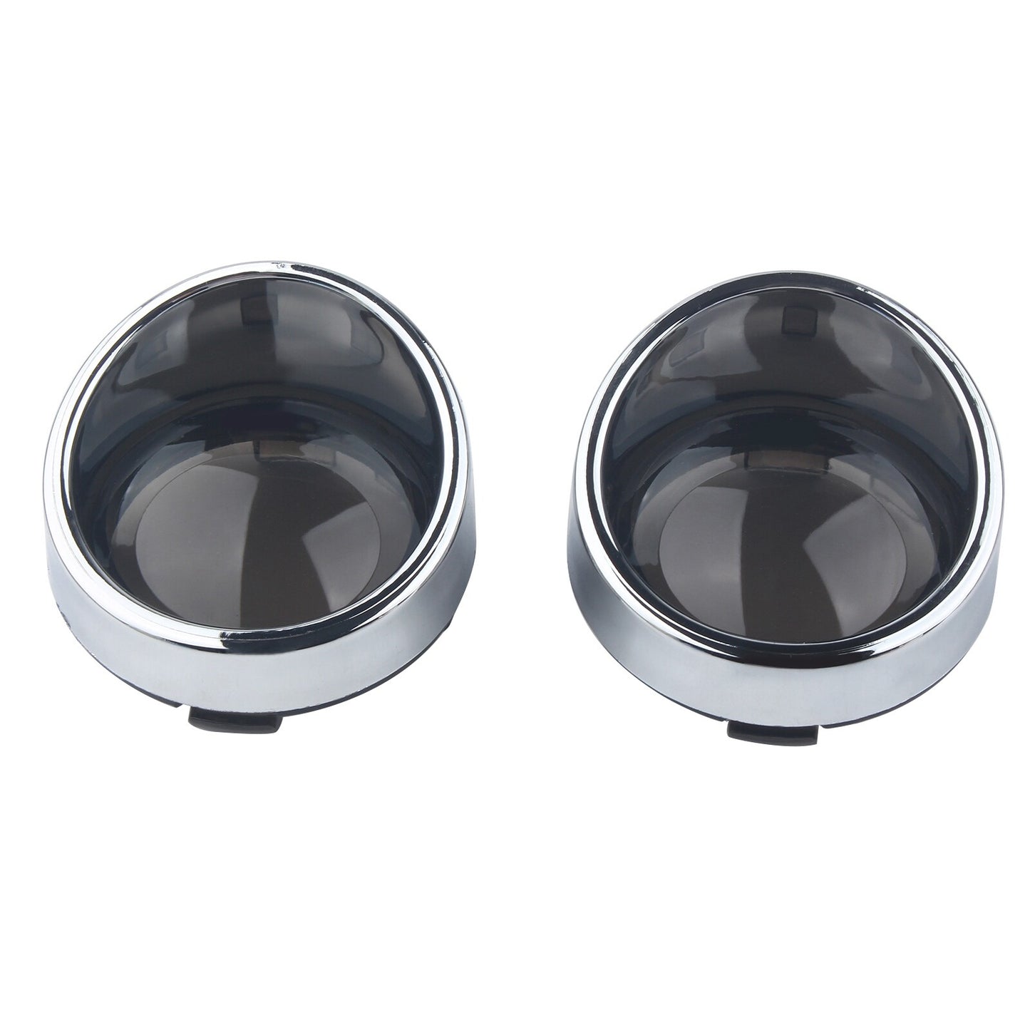 Chrome Turn Signal Light Smoke Lens Cover Bezels Visor for Harley Softail Dyna Q