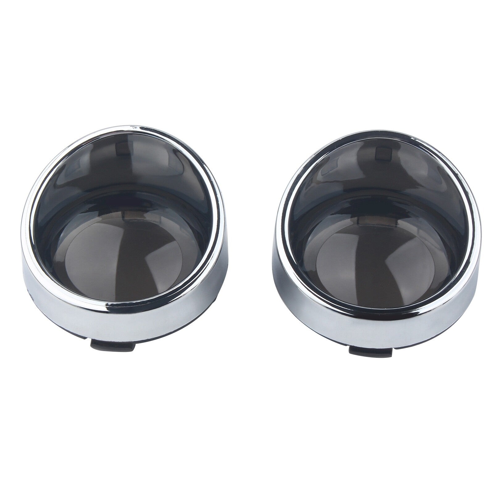 Chrome Turn Signal Light Smoke Lens Cover Bezels Visor for Harley Softail Dyna Q
