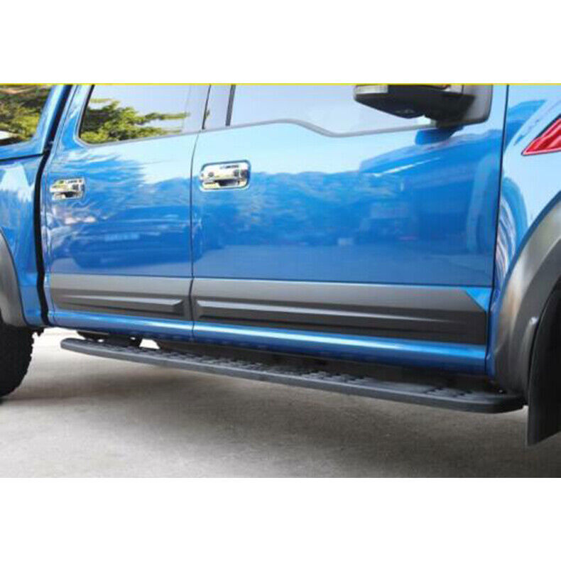 4x for Ford F-150 2015-20 Black ABS Body Door Side Molding Sill Guard cover Trim
