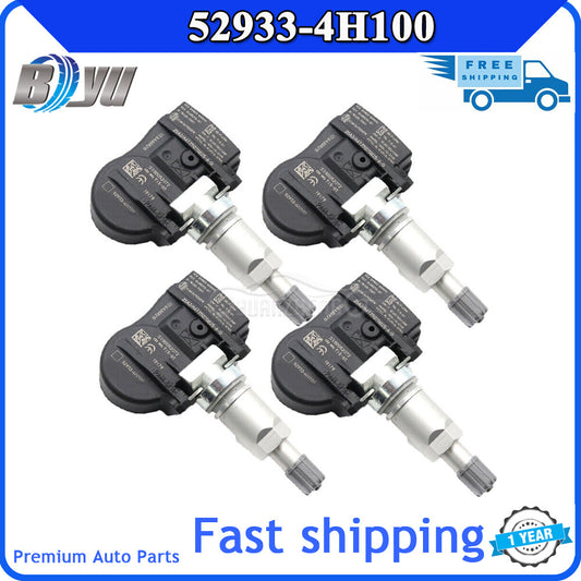 4-pack of new TPMS 52933-4H100 tire pressure monitoring sensors for Hyundai H-1 Starex