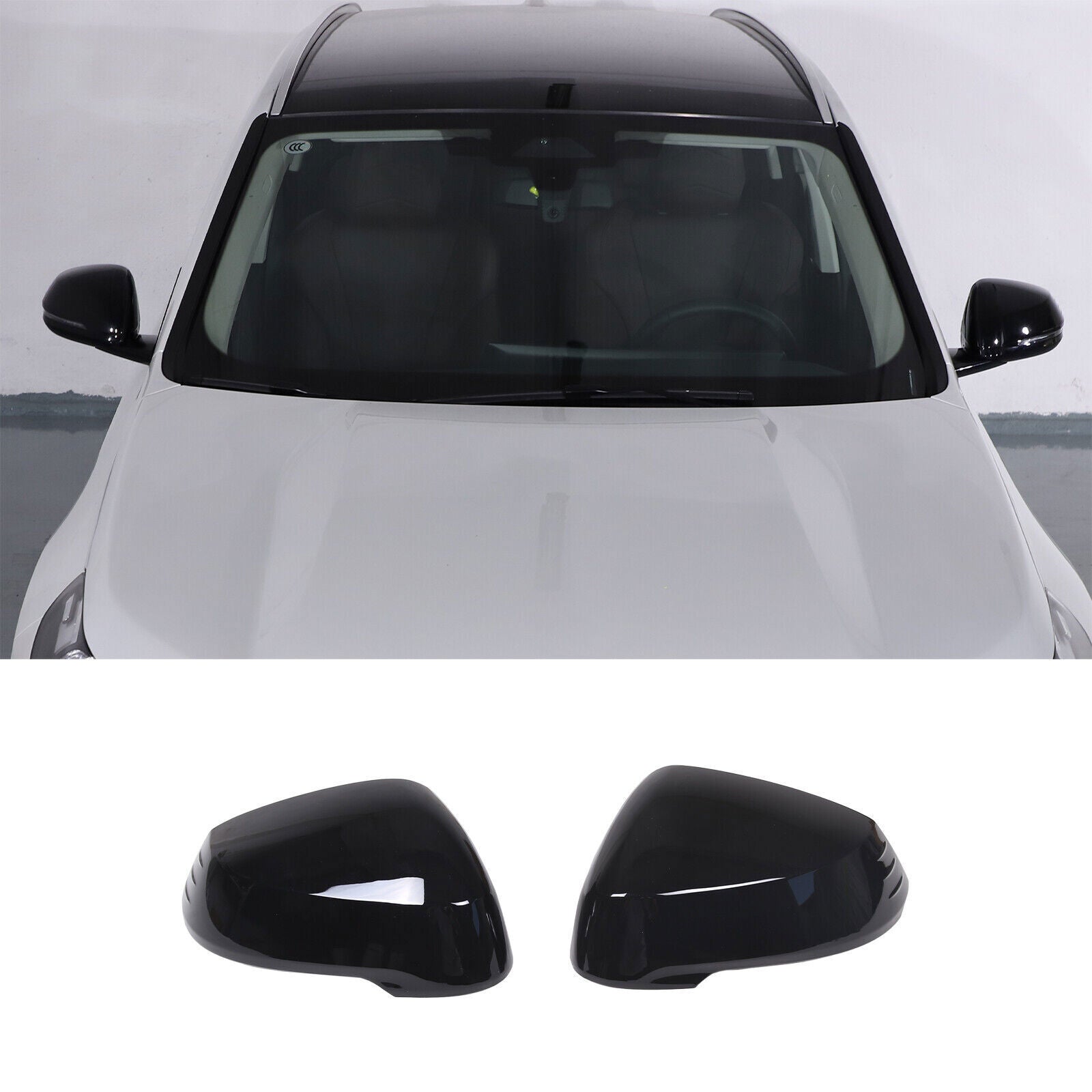 ABS Gloss Black Side Door Rear View Mirror Cover Caps Trim for BMW X1 2023-2025