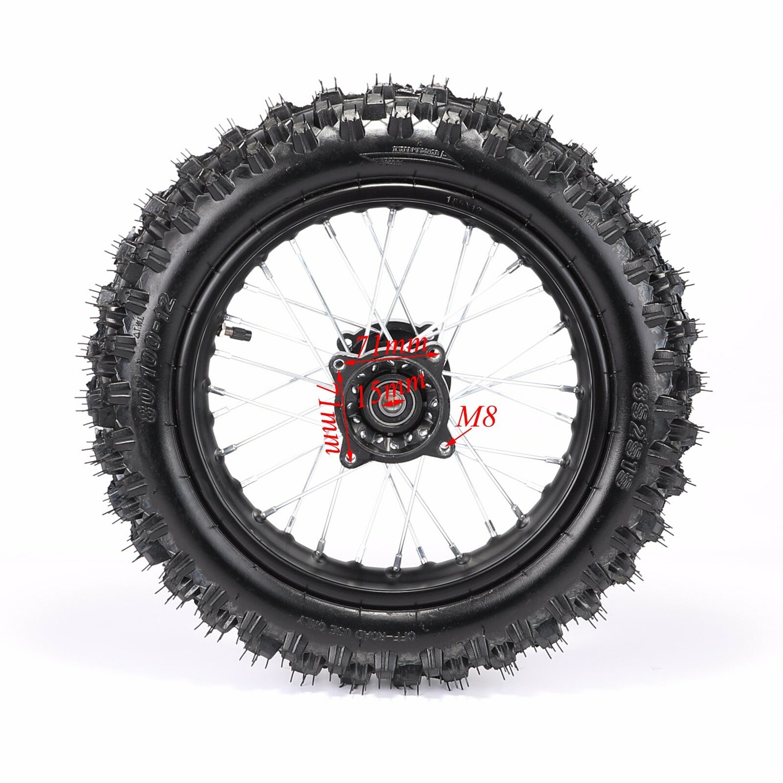 3.00-12 80/100-12 Rear Wheel Tyre Rim for Dirt Bike Thumpstar 70cc 110cc 125cc