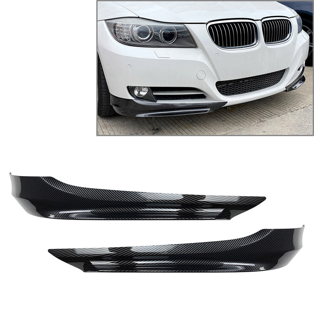 Bright Black Front Bumper Lip Aprons for BMW 3 Series E90 4-Door Sedan 2009-2012