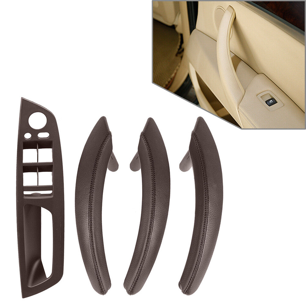 7x Leather Inner Interior Door Pull Handle Trim for BMW X5 X6 E71 LHD