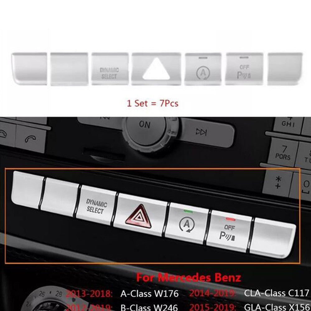 1 Set CD Panel Function Switch Cover Trim for Mercedes for Benz A/B/CLA/GLA Class Q