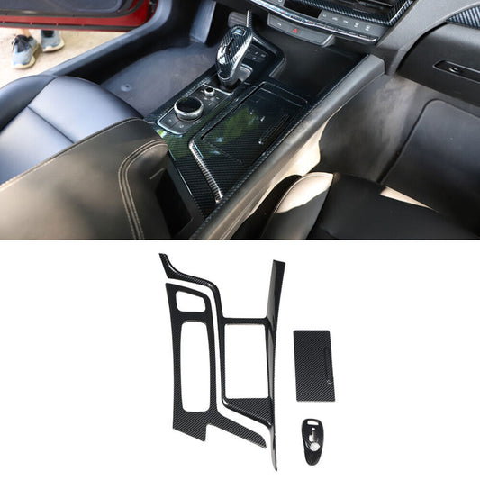 for Cadillac CT5 2020-2024 ABS Carbon Fiber Middle Console Gear Shift Cover Trim