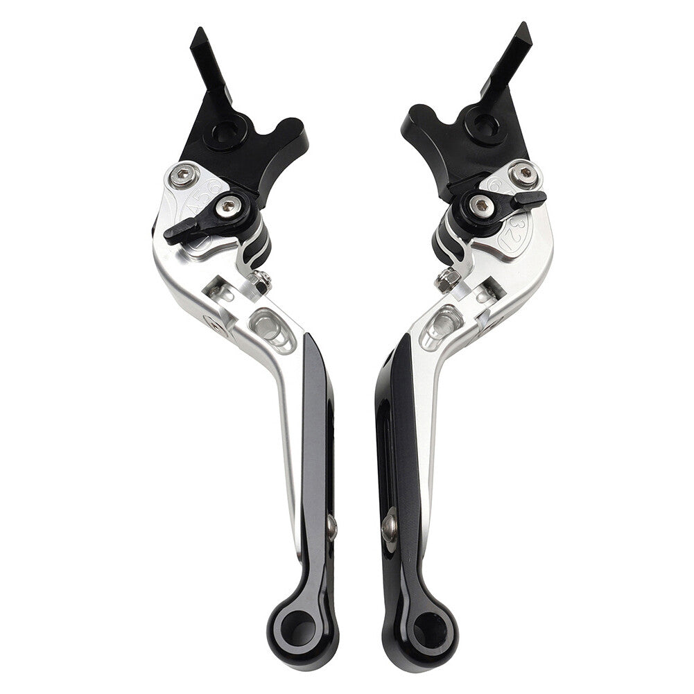 CNC Folding Extendable Brake Clutch Levers for Kawasaki Z1000 ZX9R ZX6R Silver