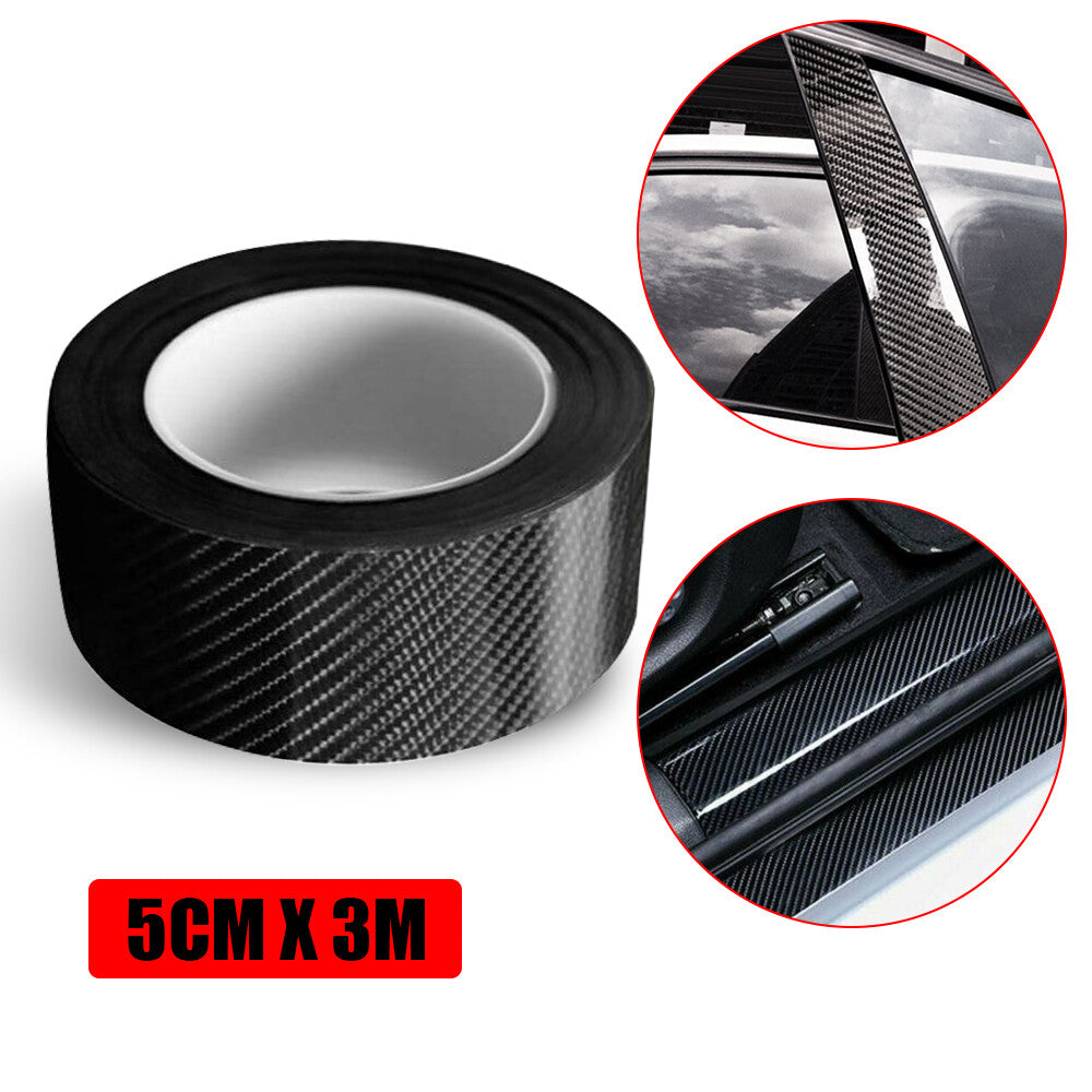 3Meters Car Door Sill Protector Strip Carbon Fiber Trim Bumper Sticker Edge