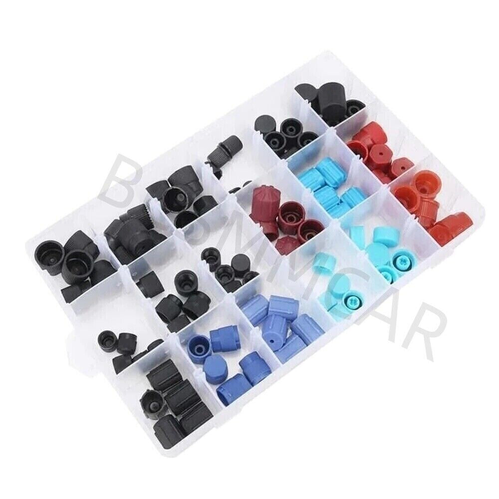 90x Car Repair A/C R134a R12 High Low Side Valve Core Dust Cap Replacement Sets n