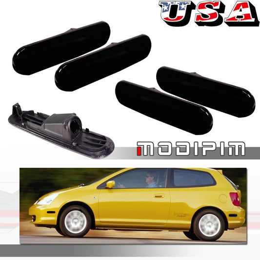 Front and rear smoked side marker light housing for 02-05 for Honda for Civic Si EP3 / EP 3DR - v