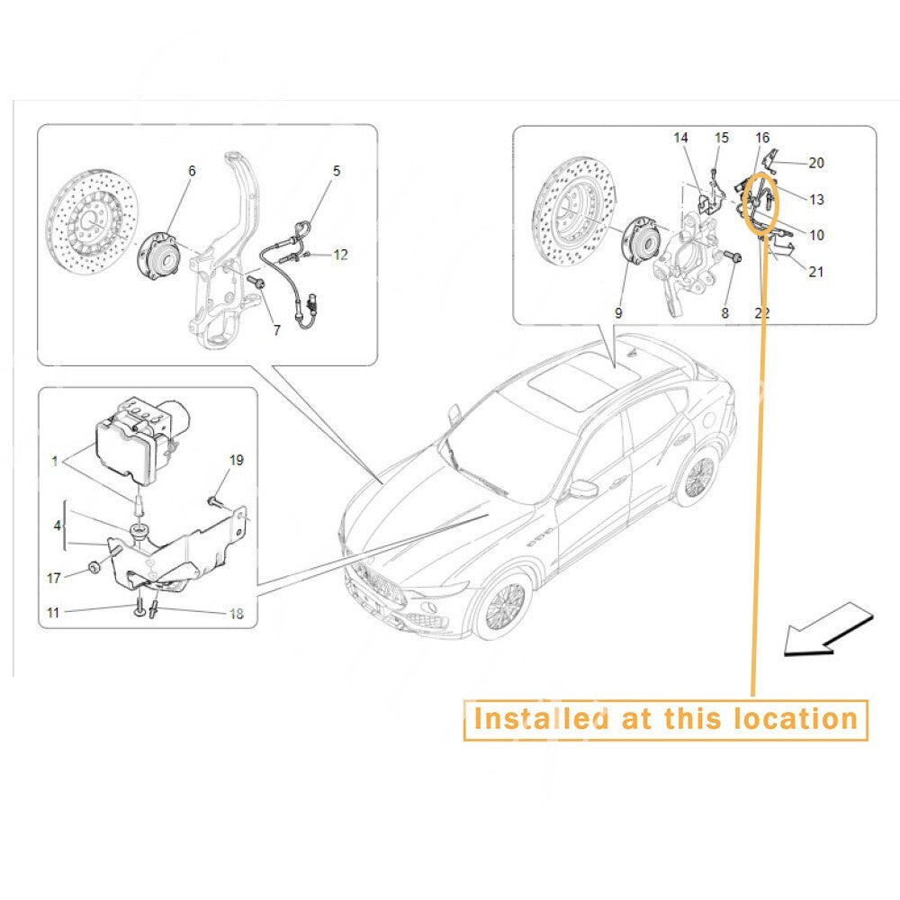 Equipment Manufacturer  for Maserati for Levante Rear Wheel Speed Sensor: 670037513