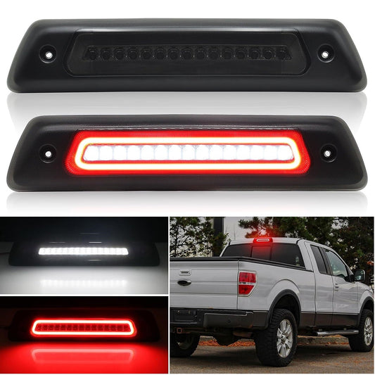 Suitable for 2009-2014 F-150s, smoke red optical style LED third brake/cargo light. n