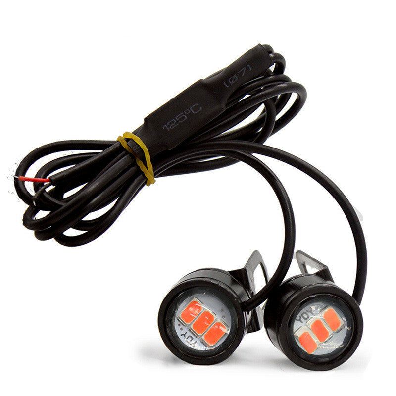 Motorcycle Daytime Running Red Flashing Reverse Backup Strobe Mirror Flash Light