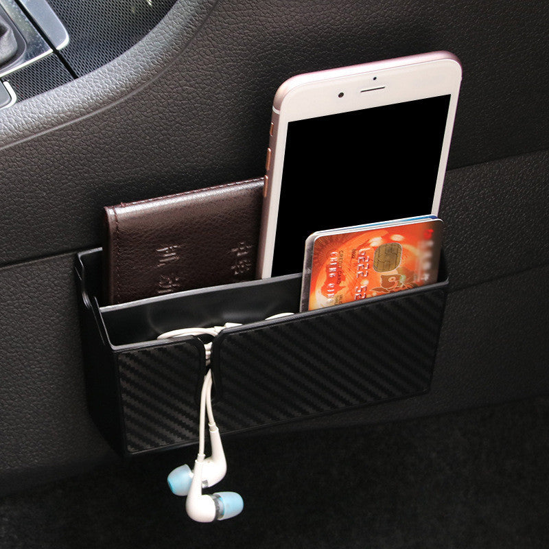 Multifunctional Black Car Holder Storage Pouch Box Phone Holder Case Organizer- n