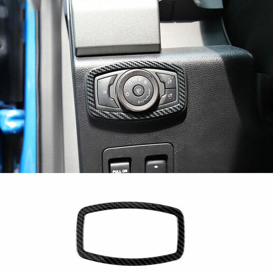for Ford F150 F-150 2015-20 Carbon Fiber Headlight Switch Panel Trim Frame Cover